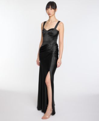 corset dress macys Betsy & Adam Women's Strapless Velvet Corset Dress