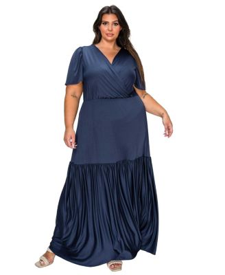 Women's Plus Size Violetta Tiered Surplice Dress