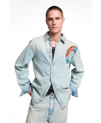 Men's Embroidered denim shirt