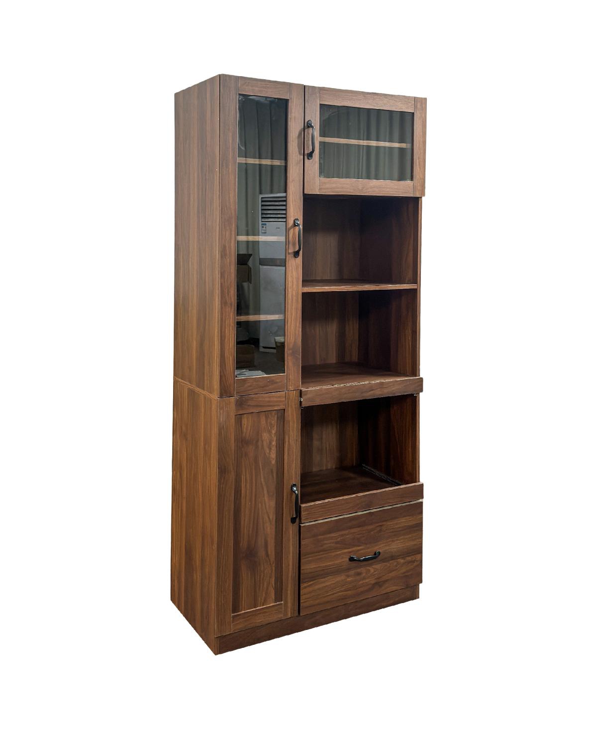 Streamdale Furniture Farmhouse Kitchen Hutch Buffet Cabinet with Microwave Stand