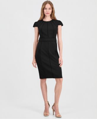 Women's Trim Seam Detail Crewneck Sheath Dress