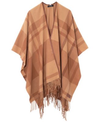 Plaid Fringe Ruana