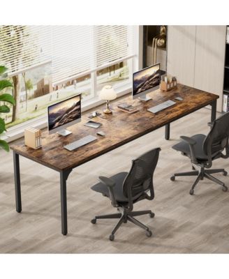 78.8'' W Rectangle Computer Desk, Wood Top Study Workstation