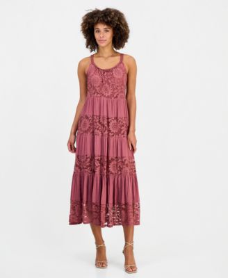 Women's Lace-Trim Maxi Dress