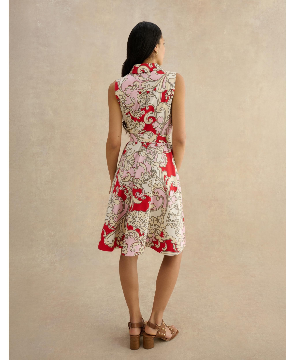 Hobbs London Women's Beki Printed Collar Shirt Dress