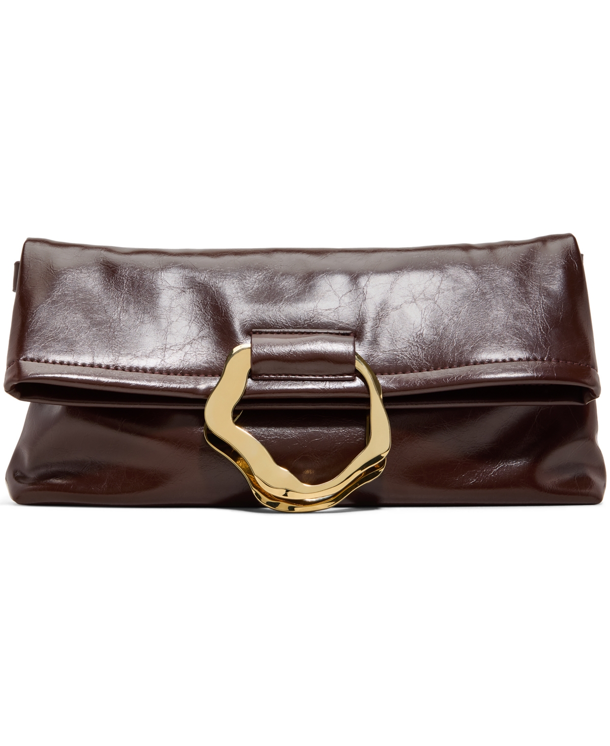 Aldo Zalinyaa Large Clutch Handbag In Mix Mat Brown