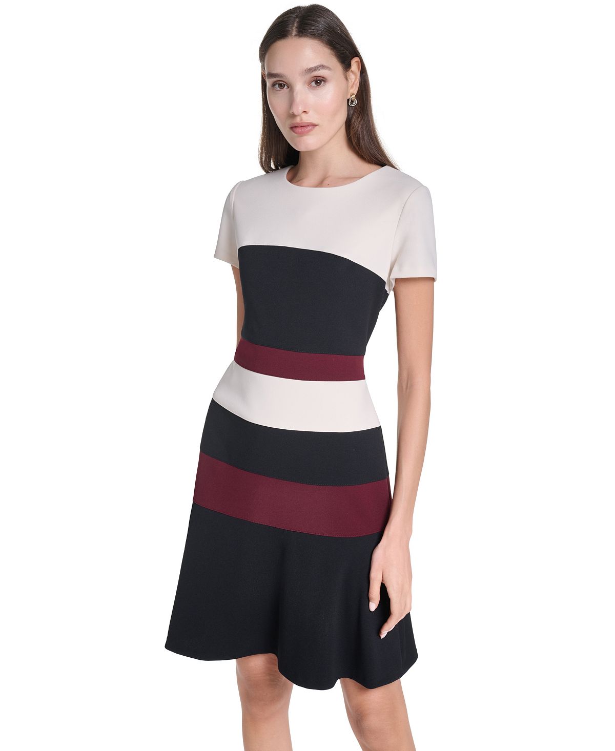 Tommy Hilfiger Women's Short-Sleeve Colorblock Sheath Dress view 3 — MAYCSS fashion products