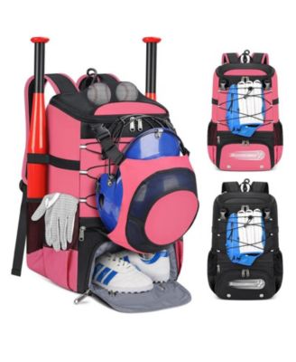Baseball Bag for Youth and Adult - Lightweight with Shoe Compartment, Helmet Holder Fence Hook, Waterproof Backpack Holds Bat Softball Gear