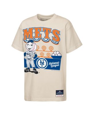 Big Boys and Girls Cream New York Mets Step Back Up Mascot T-Shirt