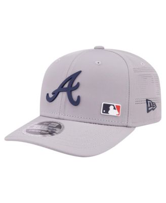 Men's Gray Atlanta Braves Laser Perforated 9SEVENTY Adjustable Hat