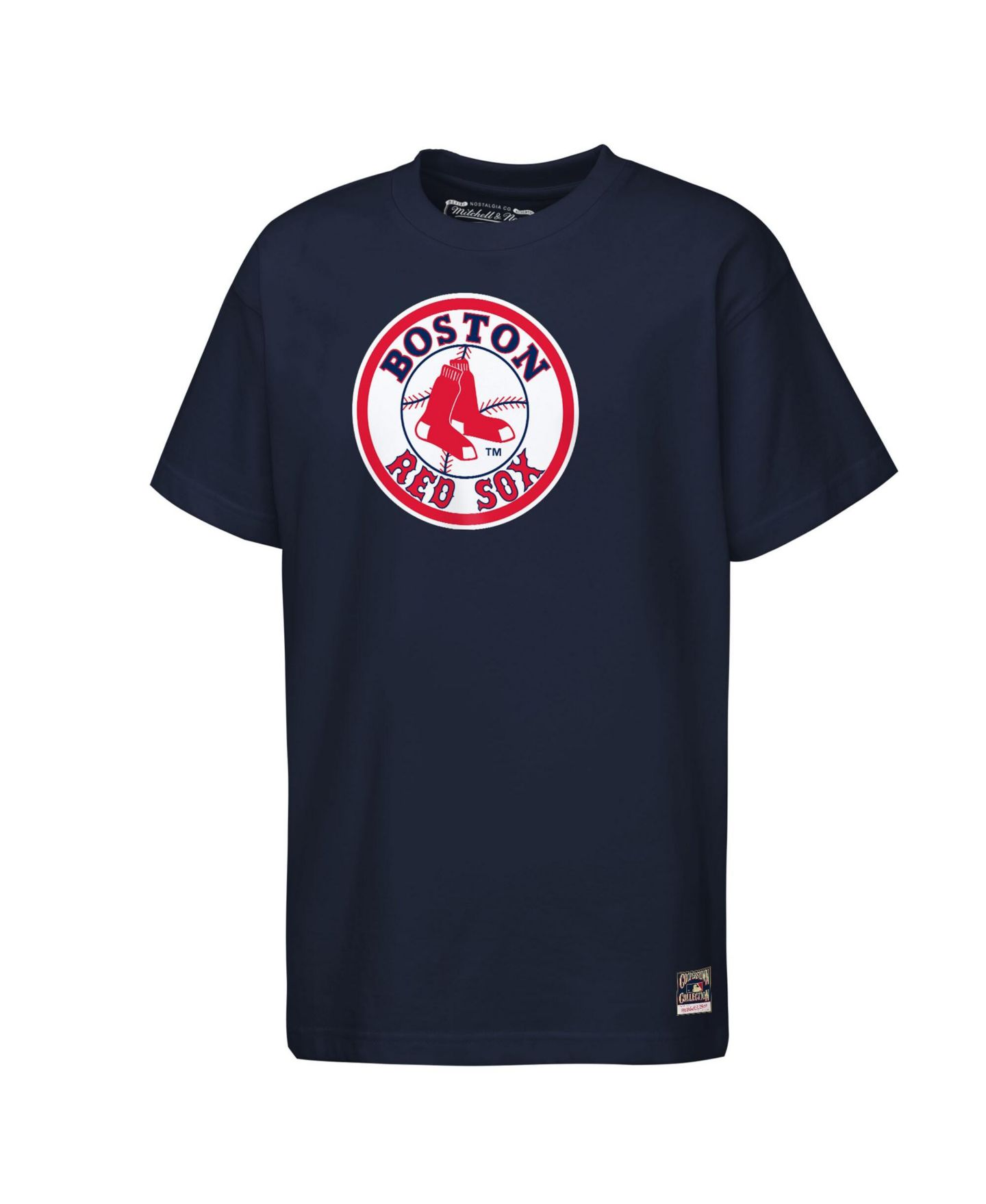 Детская футболка Mitchell & Ness Navy Boston Red Sox Cooperstown Concession — фото 3