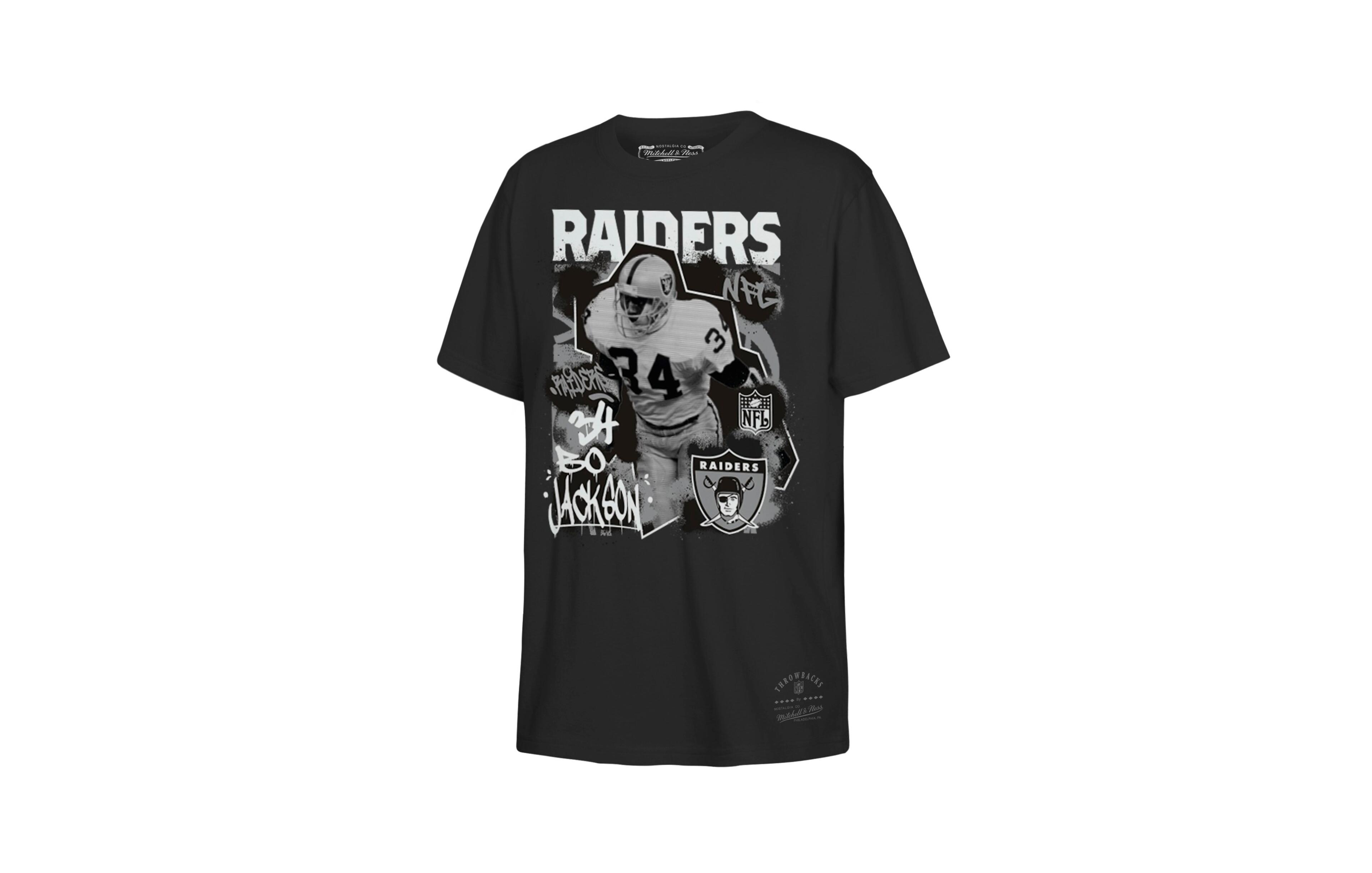 Mitchell & Ness Big Boys and Girls Bo Jackson Black Las Vegas Raiders Star Player T-Shirt