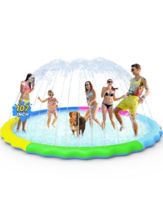 107" Non-slip Splash Pad Sprinkler Pool Outdoor Water Play Mat Pet Dog Fountain Funyard
