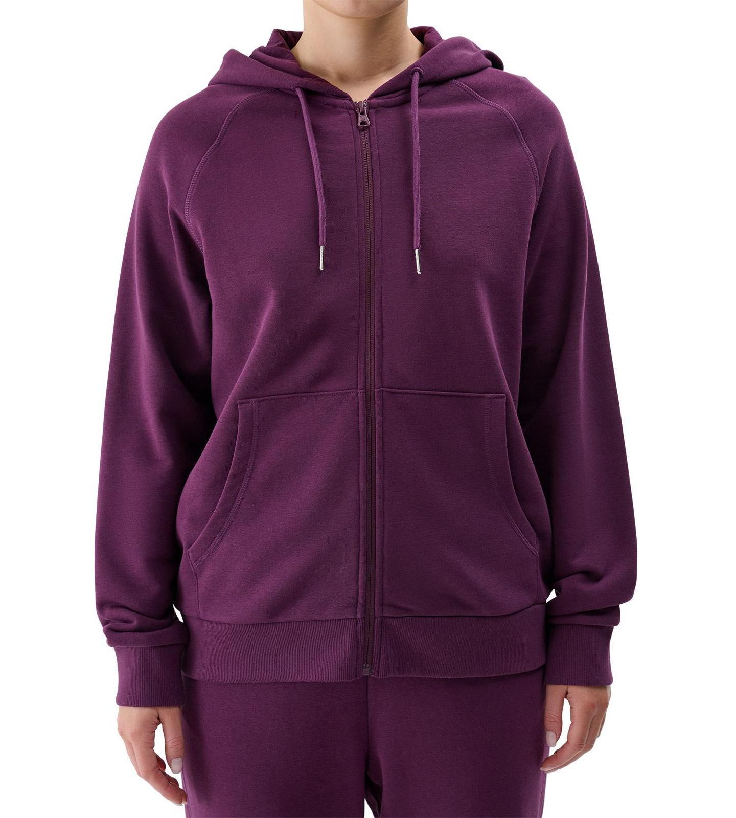 Женское худи 4F Zip-Up Hooded, цвет: Тёмный фиолетовый — фото 2