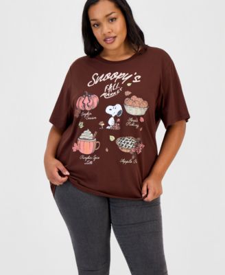 Trendy Plus Size Snoopy Fall Market Graphic T-Shirt