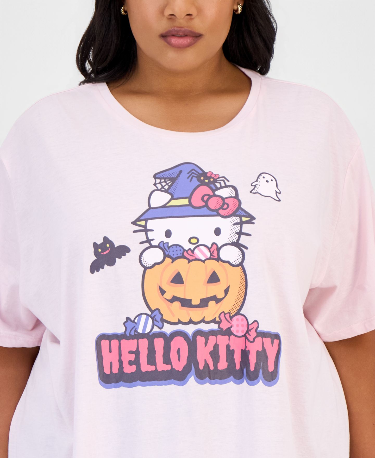 Женская футболка Grayson Threads, The Label Hello Kitty Halloween, большого размера, цвет: Розовый — фото 3