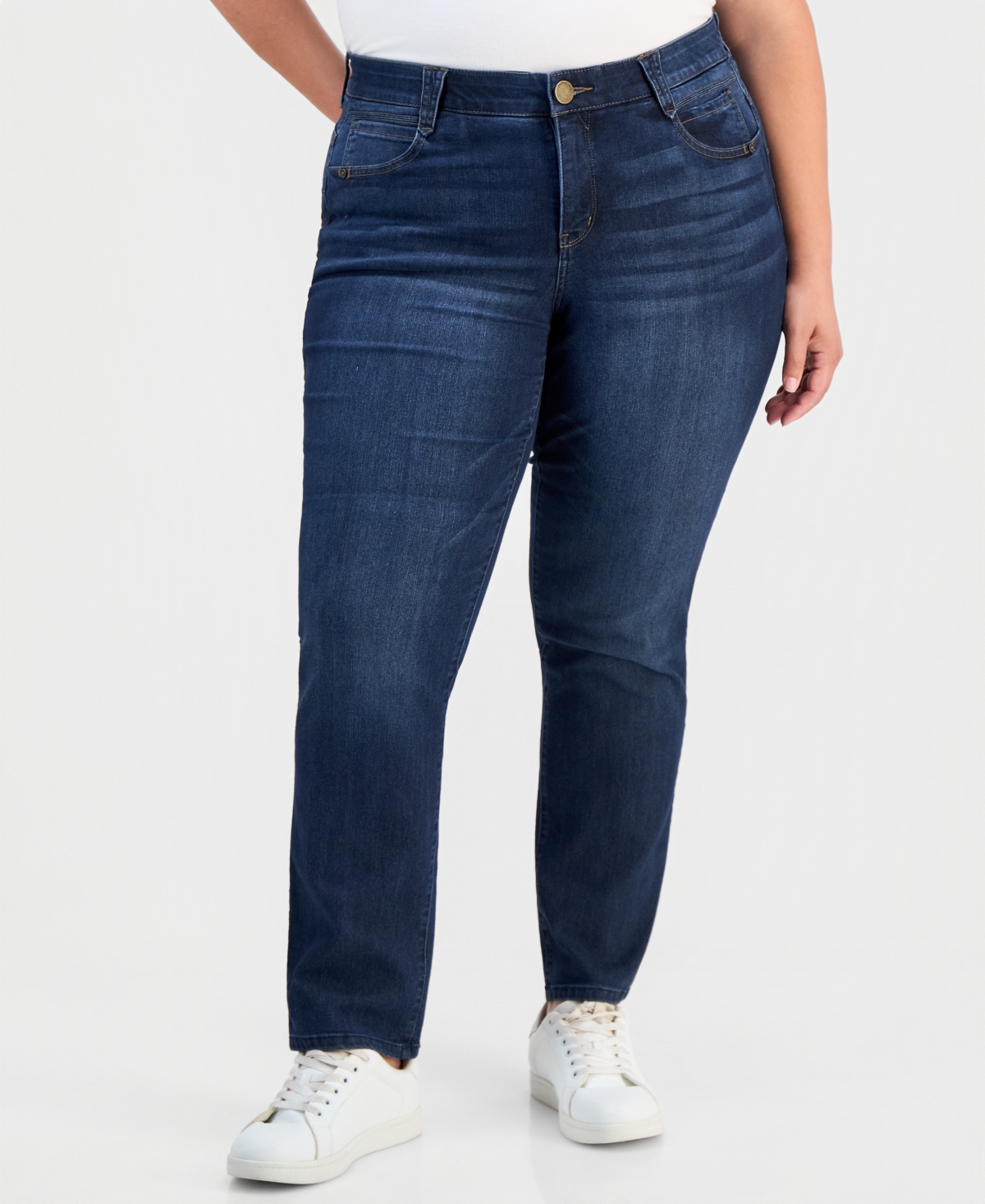 Democracy Plus Size Mid-rise Straight-leg Absolution Jeans In Indigo