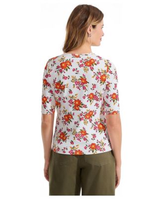 Women's Elbow Sleeve Crewneck Garden Tee- Sunshade UPF 50 Quick Dry