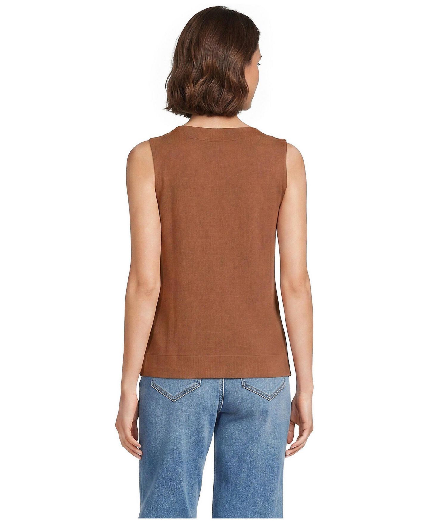 Женский топ Lands' End Mariner Button Shoulder, цвет: Имбирный коричневый — фото 3