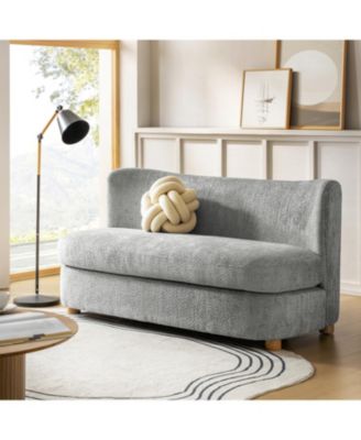 Pearce 63 Modern Upholstered Boucle Curved Loveseat Sofa.