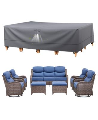 Rectangle Patio Furniture Cover Waterproof Outdoor Dining Table and Chair Cover Anti-UV Outside Sectional Sofa Set Covers