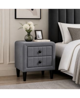 20"W Velvet 2-Drawer Nightstand