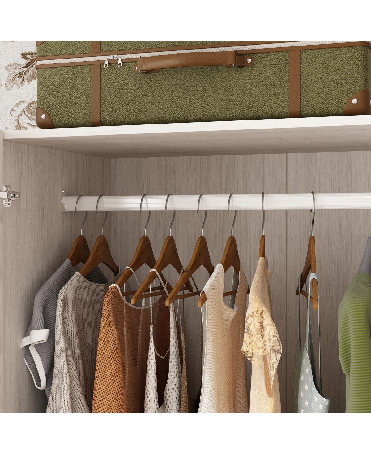 Homsee 2-Door 2-Drawer Wardrobe - Frosted Glass Closet | Modern Wooden Organizer | Bedroom Storage