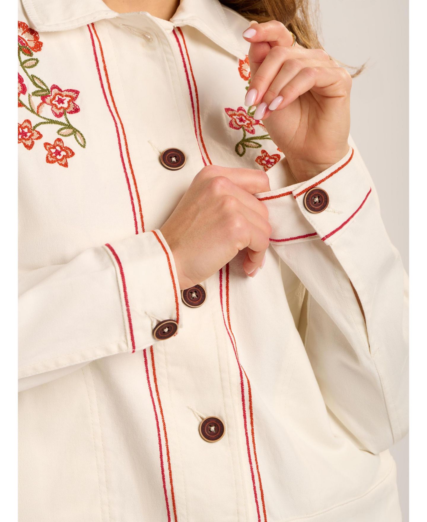 Женская куртка Brakeburn Celestina Floral Embroidery, цвет: Кремовый — фото 4