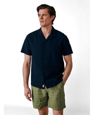 Men's Seersucker Linen Short Sleeve Shirt