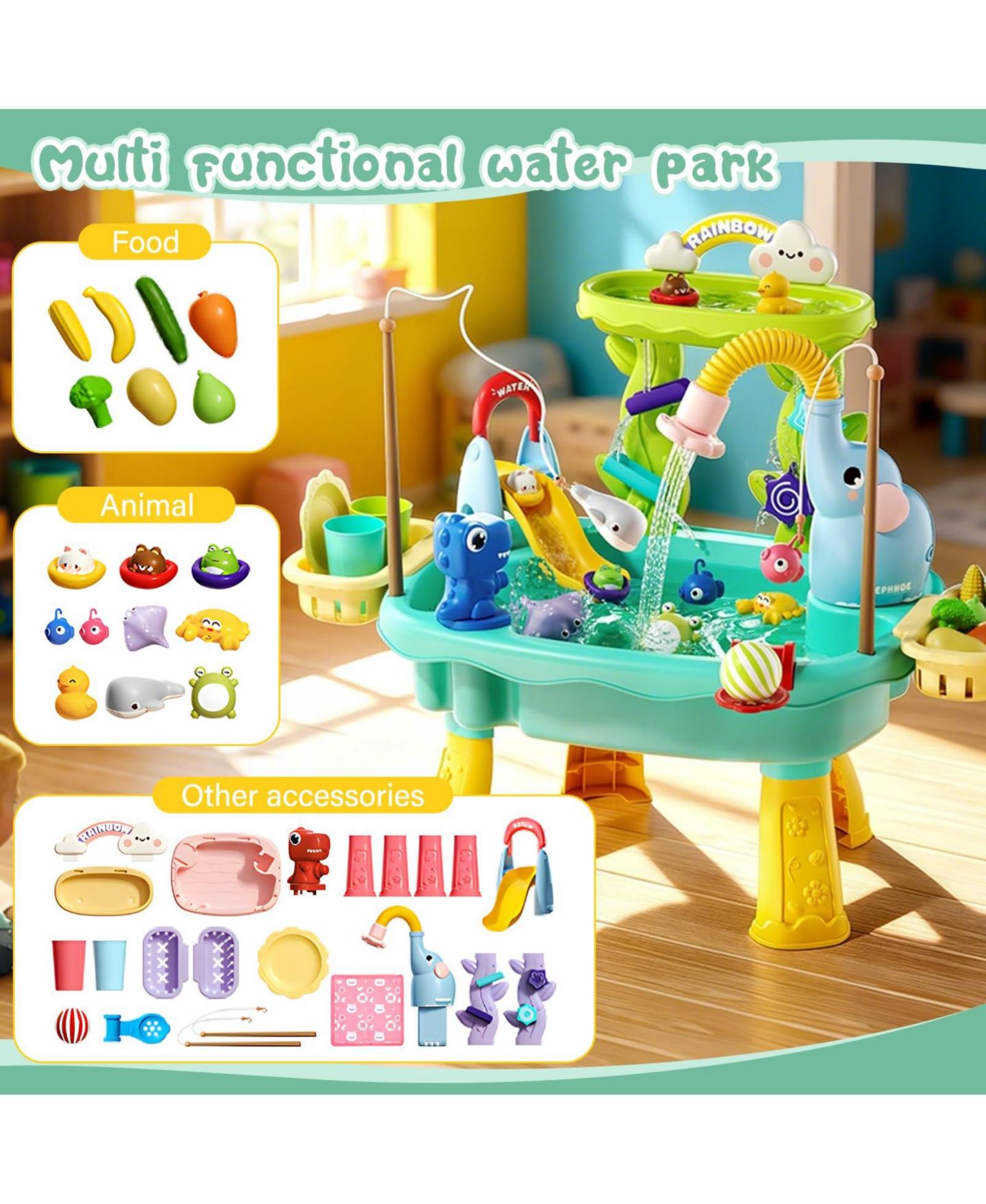 Детские игрушки GNUADZ 4-in-1 Electric Pump Plastic Sand and Water Play Station, Ages 5-7, цвет: Синий — фото 3