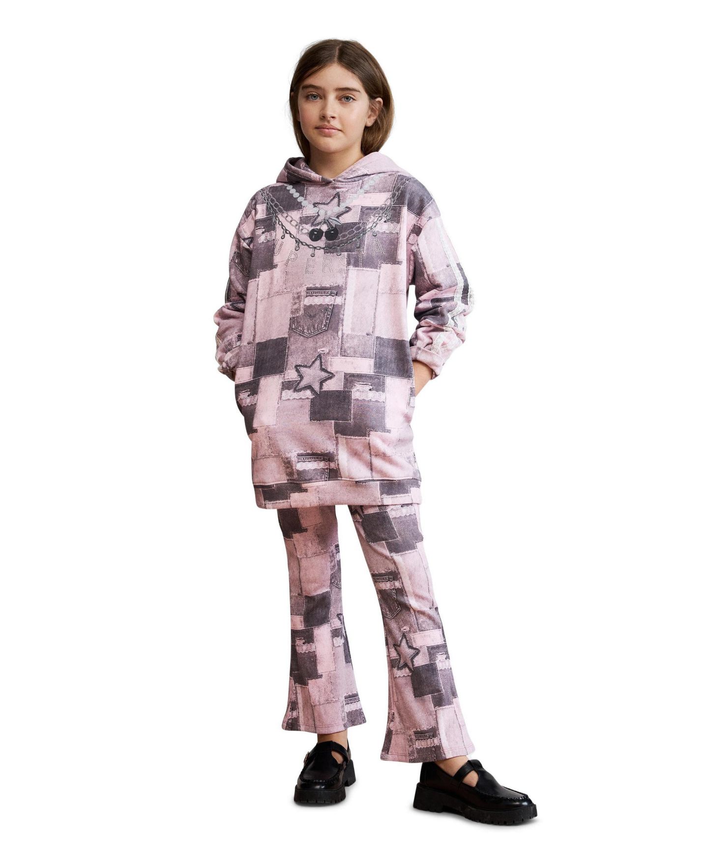 Платье Desigual Star sweatshirt dress для девочек, цвет: Красный — фото 2