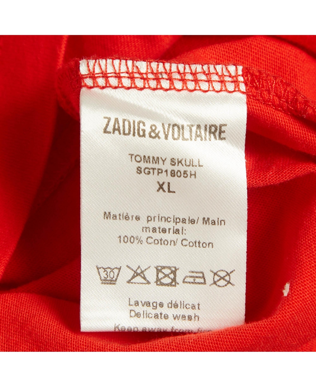 Pre-Owned Zadig & Voltaire Men's Pre-Owned Zadig and Voltaire Rock Printed Cotton Knit Tommy Skull T-Shirt