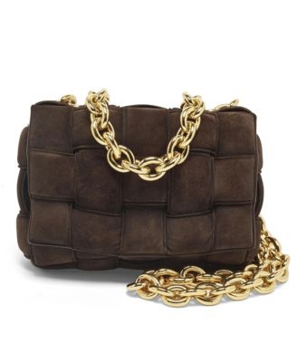 Padded Cassette Suede Chain Bag