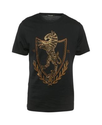 Men's Crest Crystal Embellished Cotton Knit T-Shirt