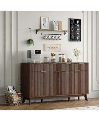 Modern Sideboard Buffet Cabinet for Dining Room, Elegant Storage Solution,Fluted Design, Spacious Drawers, Adjustable Shelves and Doors
