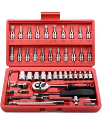 Socket Ratchet Wrench Set Bit Metric Extension Bar Auto Repairing Household