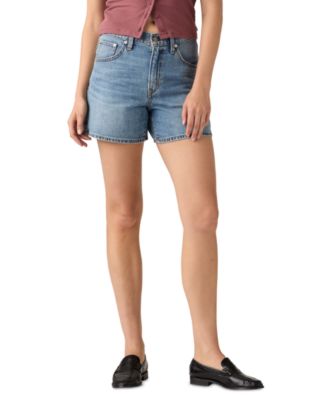 Women's Cotton Cinch-Waist Denim Shorts 