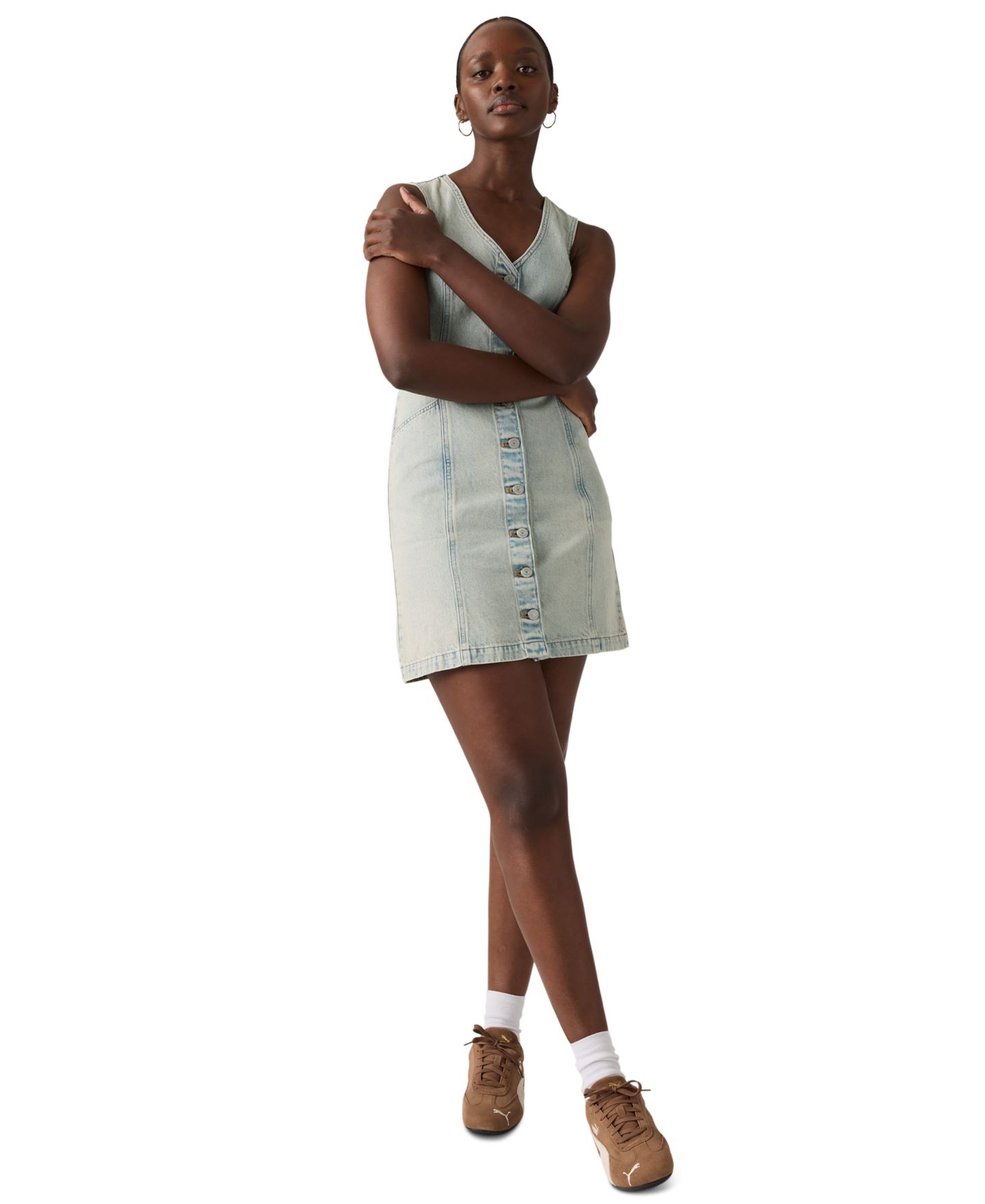 Женское платье Levi's Vianna Denim Button-Front Vest, цвет: A Little Hazy Dress — фото 1