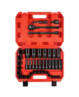 1/2inch  Drive Impact Socket Set Metric Wrench Heavy Duty Standard Deep Shallow Ratchet Handle Extension Bar Universal Joint