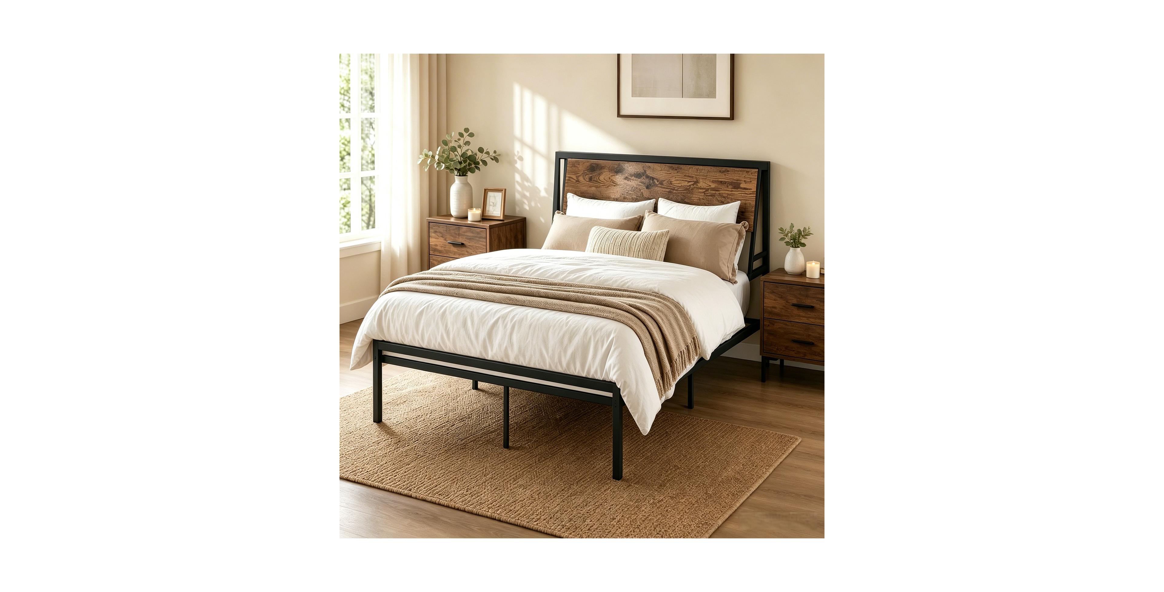 homfan Metal Platform Bed Frame