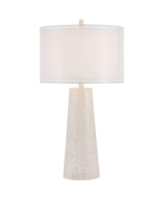 Travertine 31 1/2" Tall Large Modern End 3-Way Table Lamp Faux Marble Finish Single Living Room Bedroom