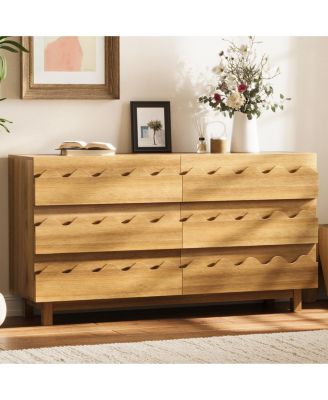 60" W Modern 6-Drawer Storage Dresser Chest