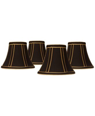 Set of 4 Empire Lamp Shades Trim Small 3" High Candelabra Clip-On Fitting
