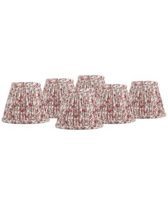 Nelle 3 1/2" Top x 6" Bottom x 5" High x 5" Slant Print Lamp Shade Replacement Set of 6 Floral Clip On Candelabra