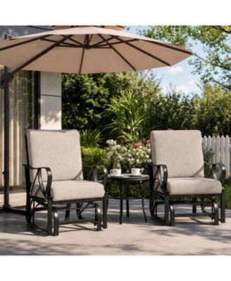 Set of 2 Outdoor Glider Rocking Chair, Glider Swing Chair for Garden, Yard, Lawn, Patio Rocker
