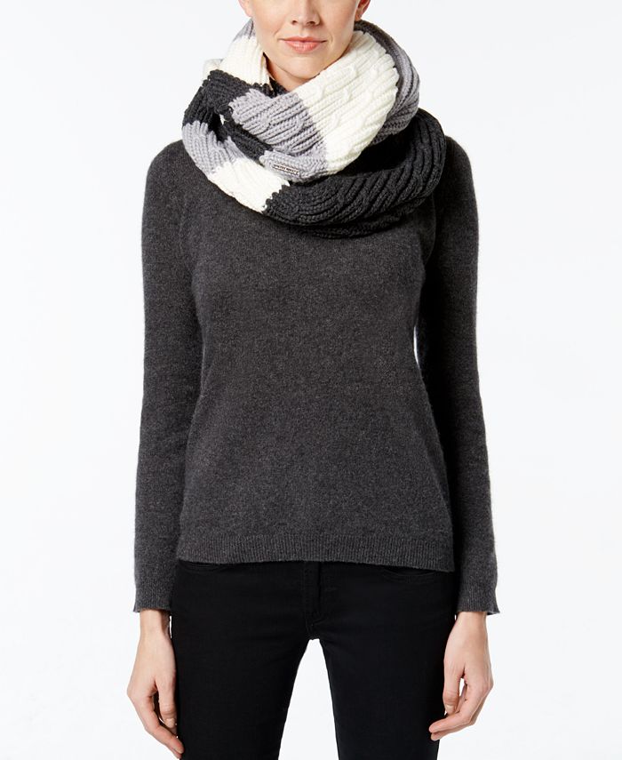 Michael Kors Rib Cable-Knit Colorblock Infinity Scarf & Reviews - Handbags  & Accessories - Macy's