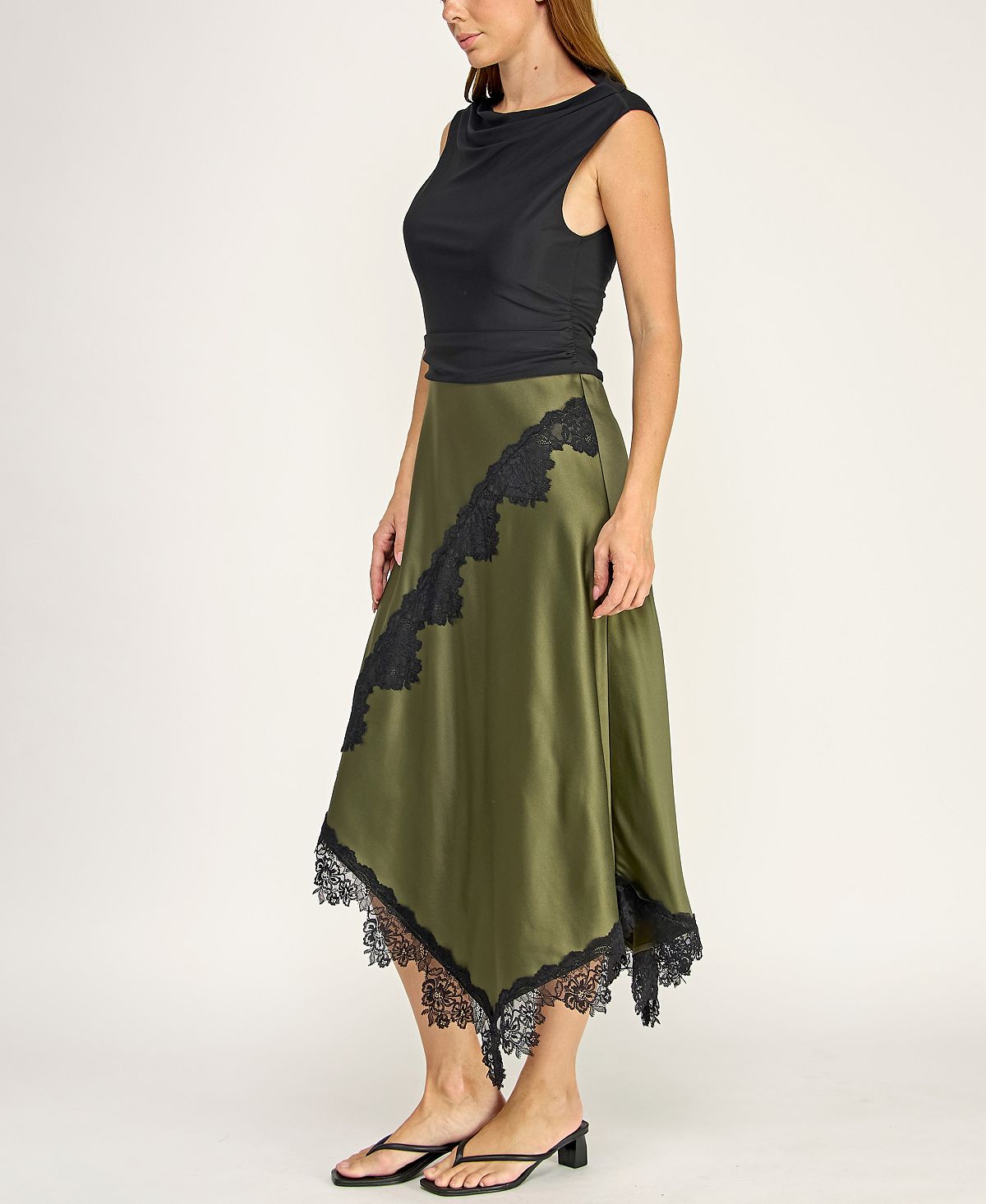 ROW A Juniors' Cowl Neck Midi Dress view 6 — MAYCSS fashion products