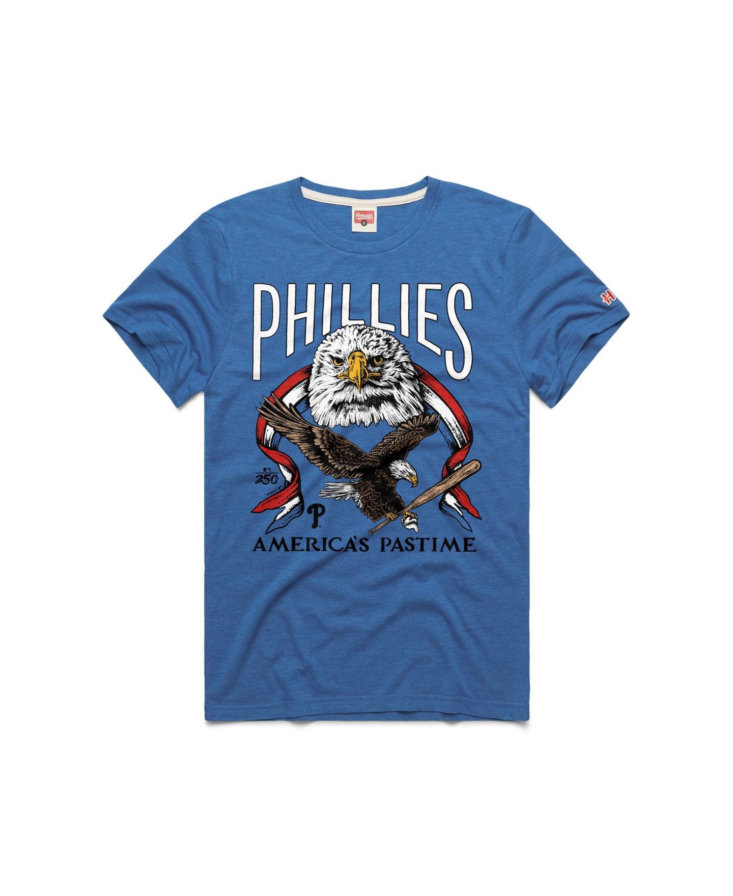 Мужская футболка Homage Royal Philadelphia Phillies America's Pastime Tri-Blend — фото 1