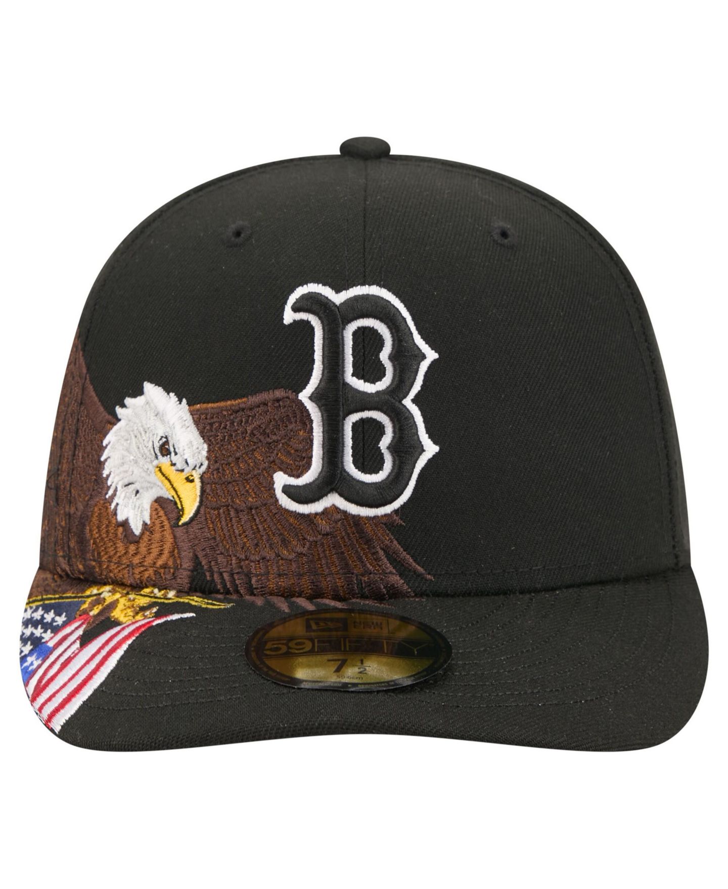 Мужская бейсболка New Era Boston Red Sox Americana Bald Eagle Pre-Curved 59FIFTY, Black — фото 5