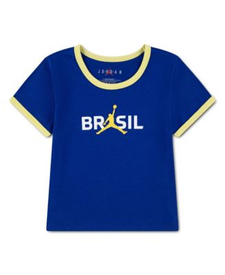 Big Girls Royal Brazil National Team Retro Graphic Tri-Blend T-Shirt